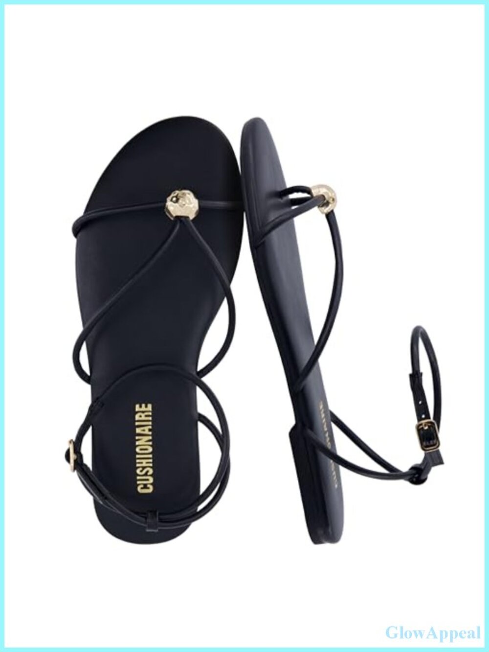 Strappy Faux Leather Flat Sandals Toe Ring Adjustable Ankle Strap Wrap